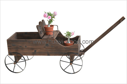 rustic planter wagon