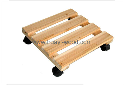 square wooden planter cart