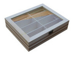 wooden boxes with glass lid
